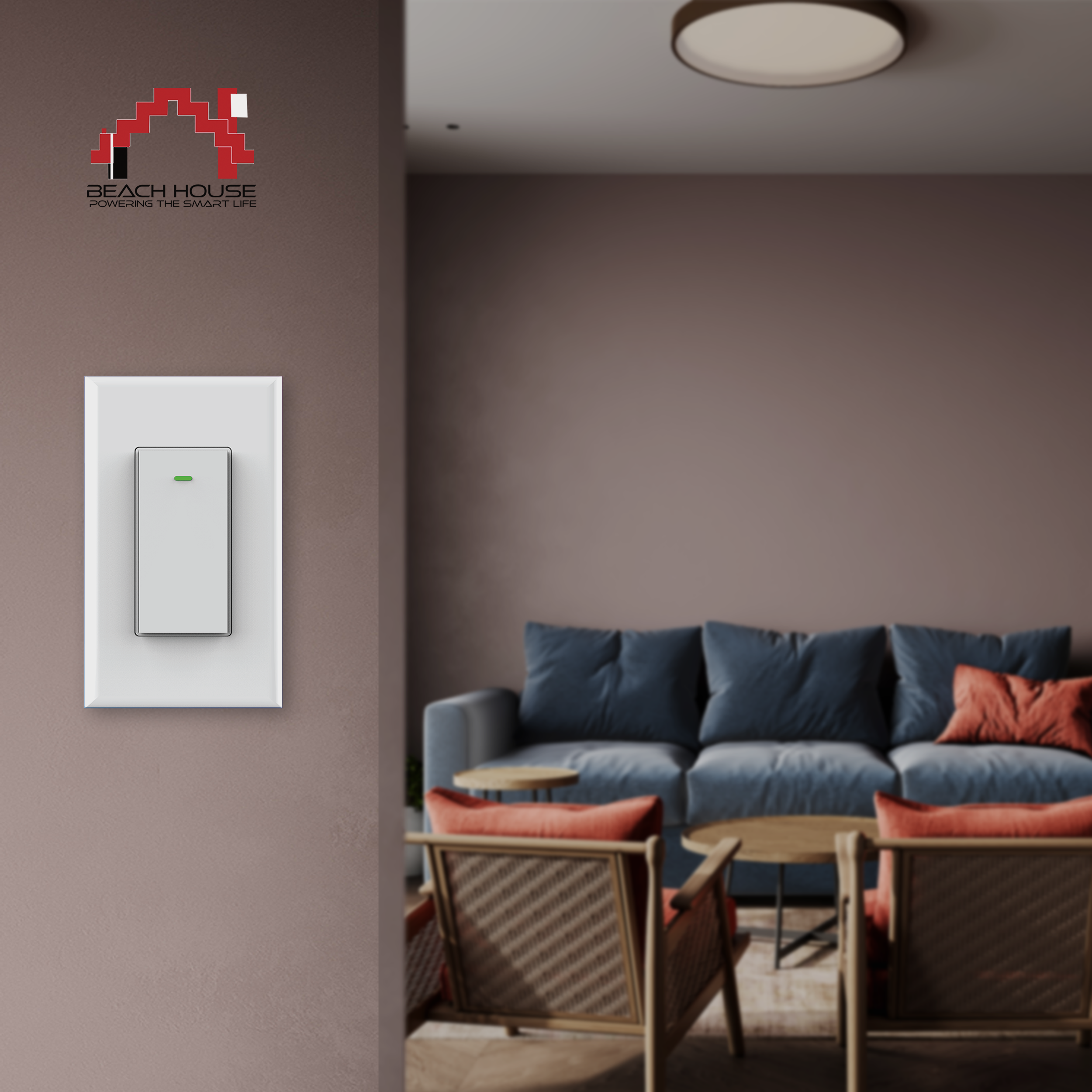 Beach House - Single Pole - Wi-Fi Light Switch